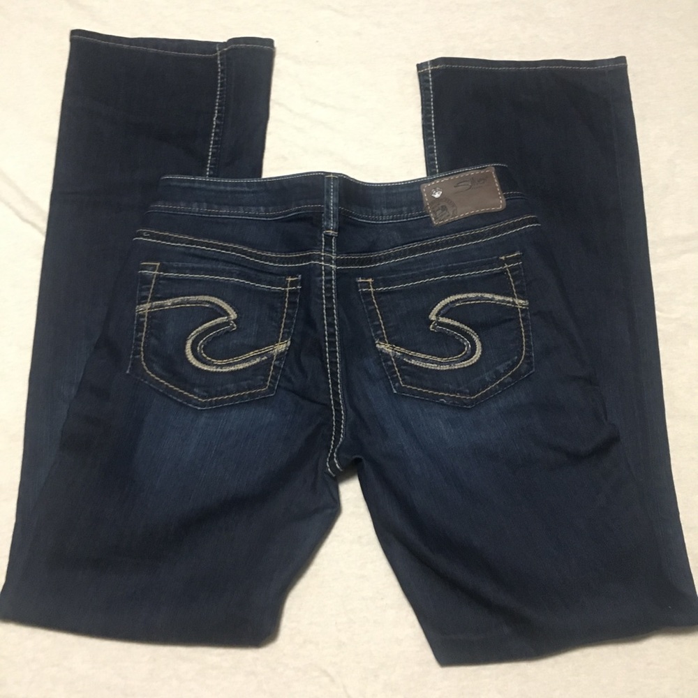 Silver Aiko Bootcut Jeans, Size 28